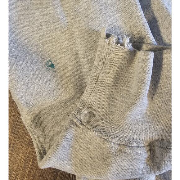 VINTAGE David Letterman Late Show Sweater Adult Large Gray Sweatshirt Distressed - Picture 2 of 8